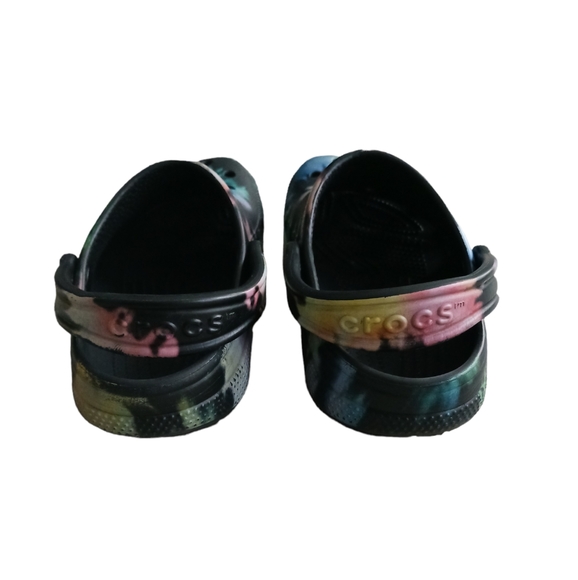 CROCS Black Tie Dye Size 6W - Picture 3 of 4